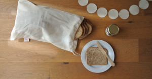 Alternatief voor plastic broodzak: biologisch katoenen herbruikbare broodzak van bag-again | www.lauraenjames.com