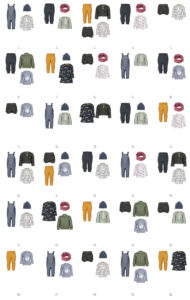 winter capsule wardrobe voor meisje 13 items 30 combinaties